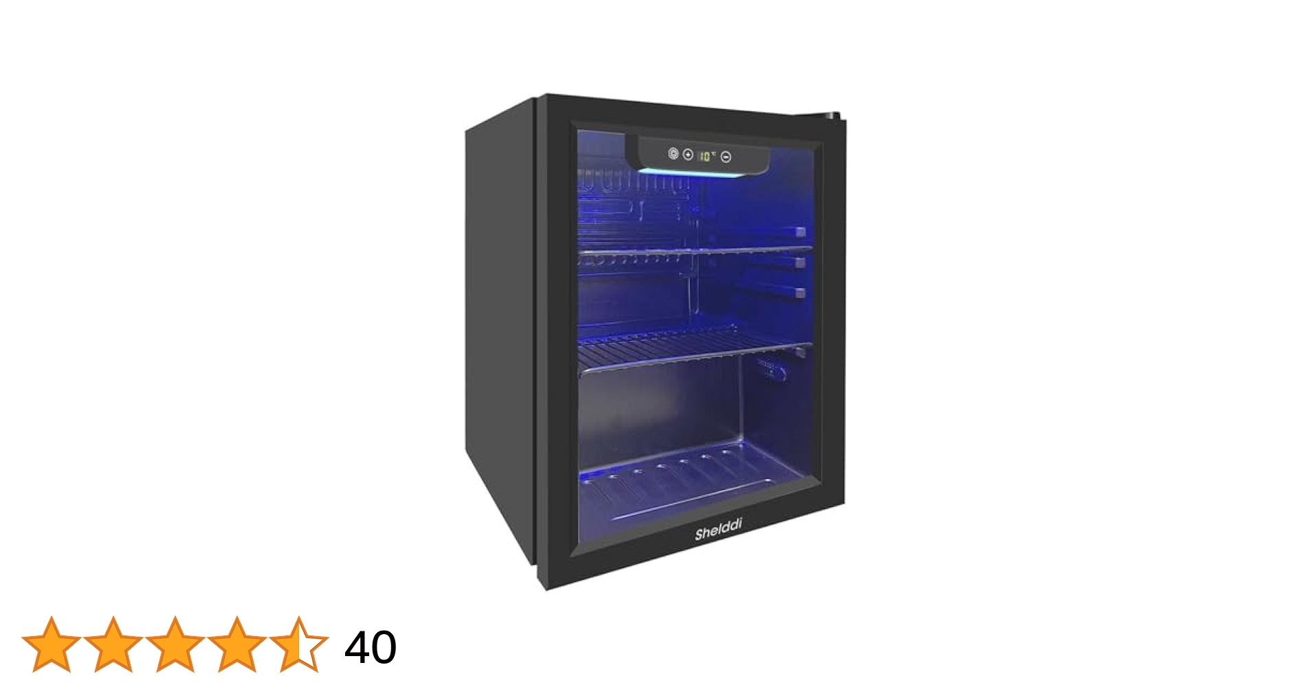 Amazon | Shelddi 小型冷蔵庫 48L コンプレッサー式 透明ガラス